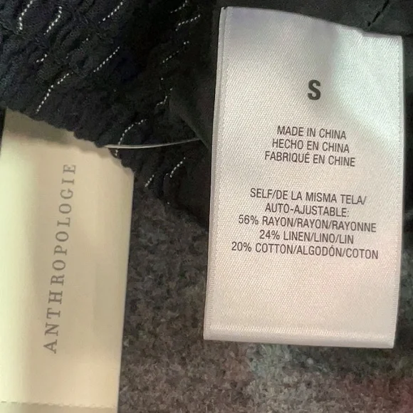 NWT Favorite Daughter Ex Boyfriend Pinstripe Bra Top Black Smocked Crop Small - Picture 7 of 7